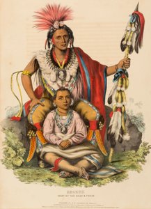 KEOKUK. JEFE DE LOS SACS Y FOXES, de Historia de las Tribus Indias de Norteamérica. de Charles Bird King