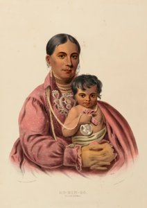 MO-HON-GO. MUJER OSAGE., de Historia de las Tribus Indias de Norteamérica de Charles Bird King