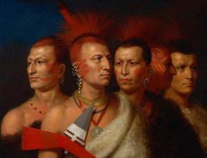 Young Omahaw, War Eagle, Little Missouri, y Pawnees de Charles Bird King