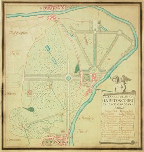 Plan general de los jardines y parques del Palacio de Hampton Court, c.1713 de Charles Bridgeman