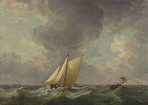Un cúter en medio de una fuerte brisa de Charles Brooking