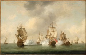 Acción del comodoro Walker: el corsario "Boscawen" se enfrenta a una flota de barcos franceses, 23 de mayo de 1745 de Charles Brooking