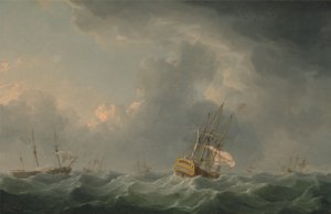 Barcos ingleses ante el vendaval de Charles Brooking