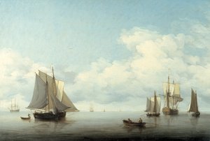 Marina con barcos de Charles Brooking