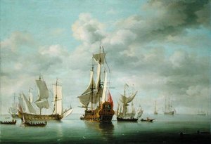Buques de guerra calmados de Charles Brooking