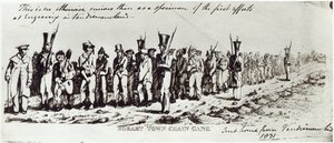 Cadena de convictos en Hobart Town, c.1831 de Charles Bruce