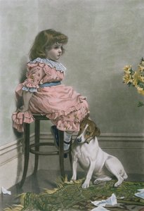 En desgracia, mezzotinta de F. Stacpoole, con coloración a mano, pub por Thomas McLean, 1887 de Charles Burton