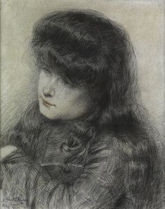 Una Chica Apoyada en una Silla, 1881 de Charles Burton Barber