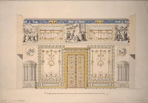 Diseño para el Salón Amarillo del Palacio de Tsarskoye Selo, principios de 1780 de Charles Cameron