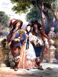 El Desafío: una Dama interponiéndose entre dos Caballeros, 1862 de Charles Cattermole