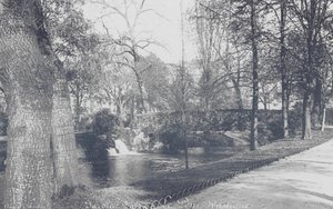 Burdeos: Jardin-Public, el Puente Rústico (foto b/n) de Charles Chambon