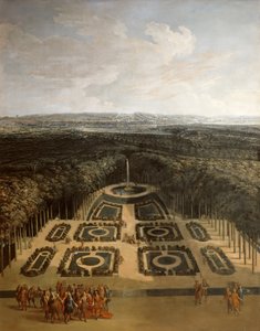 Paseo de Luis XIV en los jardines del Gran Trianón de Charles Chastelain
