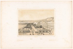 Vista de la Villa Poggio Reale con avenida de árboles en Nápoles
Nápoles. Jardin Royal / Nápoles. Villa Reale (título en el objeto)
Vistas del reino de Nápoles (título de la serie)
Royaume de Naples (título de la serie en el objeto) de Charles Claude Bachelier