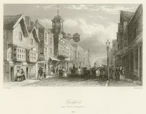 Guildford, High Street, mirando al este, 1840 de Charles Claude Pyne
