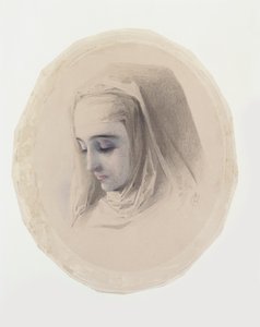 Estudio de cabeza para Pensamientos de convento, 1851 de Charles Collins