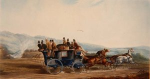 El camino contra el ferrocarril, grabado por J. Harris, de 