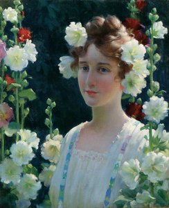 Entre las malvarrosas de Charles Courtney Curran