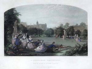 Mediodía de Verano: Hampton Court, siglo XIX de Charles Cousen