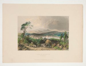 Vista de Meredith, New Hampshire, ilustración para Nathaniel Parker Willis de Charles Cousen