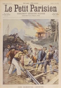 La rebelión de los bóxers (1900-01), Los bóxers sabotean el ferrocarril, junio de 1900 (impresión) de Charles Crespin
