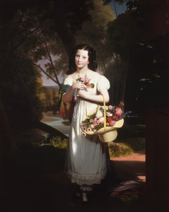 Niña pequeña con flores Amelia Palmer de Charles Cromwell Ingham