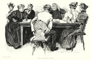 Una partida de damas en Múnich (litografía) de Charles Dana Gibson