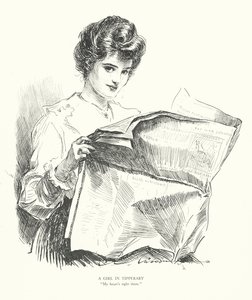 Una chica en Tipperary, "Mi corazón está ahí" (litografía) de Charles Dana Gibson