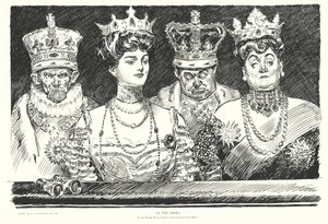 En la ópera, si las mujeres llevan corona, ¿por qué no los hombres (litografía) de Charles Dana Gibson