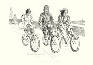 Gullem, aconsejado por su médico, hace ejercicio al aire libre (litografía) de Charles Dana Gibson