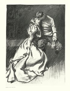 Beso (litografía) de Charles Dana Gibson