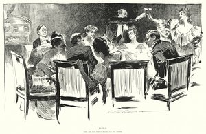 Rompecabezas, encuentra al hombre que está pagando la cena de Charles Dana Gibson