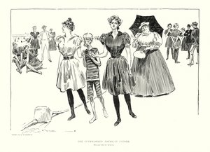 El padre americano con exceso de trabajo (litografía) de Charles Dana Gibson