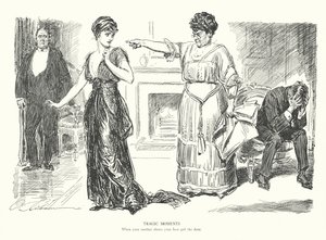 Momentos trágicos, Cuando tu madre le enseña la puerta a tu mejor chica (litografía) de Charles Dana Gibson