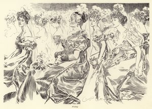 Esperando para un salón de Charles Dana Gibson