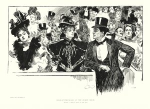 Entusiasmo salvaje en el espectáculo ecuestre (litografía) de Charles Dana Gibson