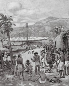 Comercio temprano en Egipto (litografía) de Charles Daniel Ward
