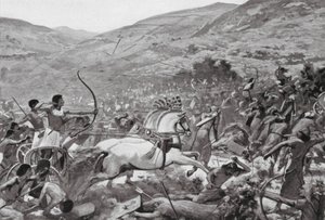 Sety I en Siria, dinastía XIX (litografía)