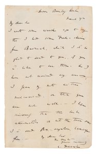 Carta autógrafa firmada de Charles Darwin