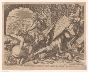 Hércules mata al centauro Eurytion
Obras de Hércules según Frans Floris (título de la serie) de Charles David
