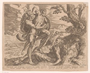 Hércules lucha con Anteo
Obras de Hércules según Frans Floris (título de la serie) de Charles David