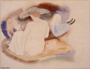 (Mujer con sombrero y 2 figuras) de Charles Demuth