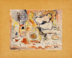 El conde Muffat descubre a Nana con el marqués de Chouard de Charles Demuth