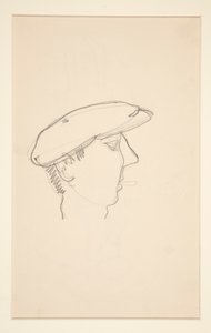 cabeza de hombre fumando (anverso); mujer con paraguas (verso) de Charles Demuth