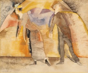 En vodevil: mujer y hombre en el escenario de Charles Demuth