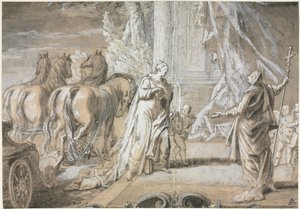 Madame de Maintenon regresando a la Iglesia Católica, 1700s de Charles Dominique Joseph Eisen