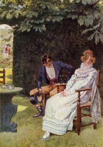 Ilustración para The Amateur Gentleman de Jeffery Farnol (litografia en color) de Charles Edmund (after) Brock