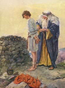 Abraham ata a Isaac como sacrificio de Charles Edmund Brock