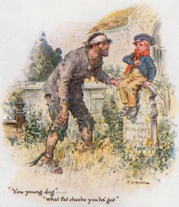 Grandes Esperanzas, Pip encuentra al convicto en el cementerio de Charles Edmund Brock