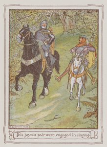 Ilustración para Ivanhoe de Sir Walter Scott de Charles Edmund Brock