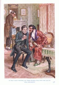 En ese breve susurro, todos estos cambios cayeron en el rostro de Jonas Chuzzlewit de Charles Edmund Brock